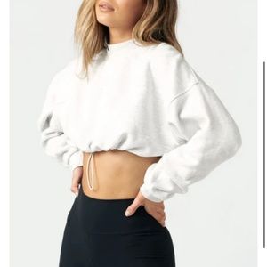 COPY - Joah Brown DRAW CORD CROP CREW - PEARL